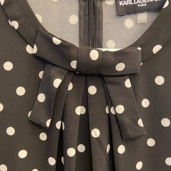 Karl Lagerfeld Paris Polka Dot Blouse - Picture 3 of 6